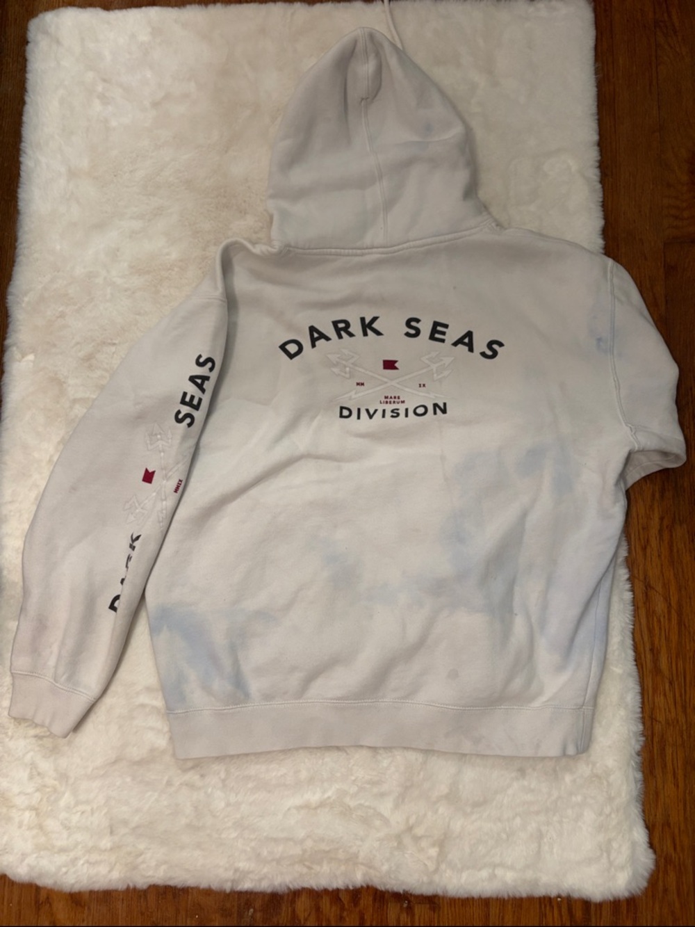 Dark Seas Division Tie Die Men's White Logo Hoodie